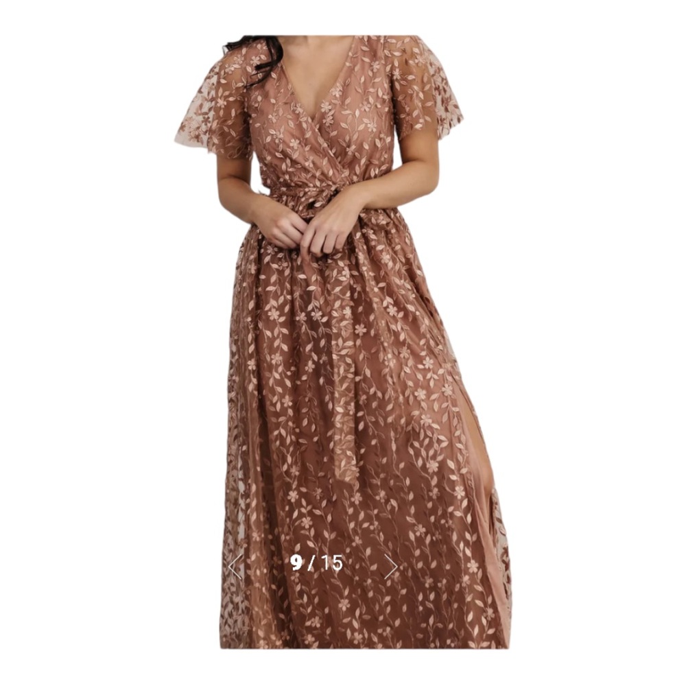 Baltic Born Mauve Lace Wrap Maxi Dress - Picture 2 of 13